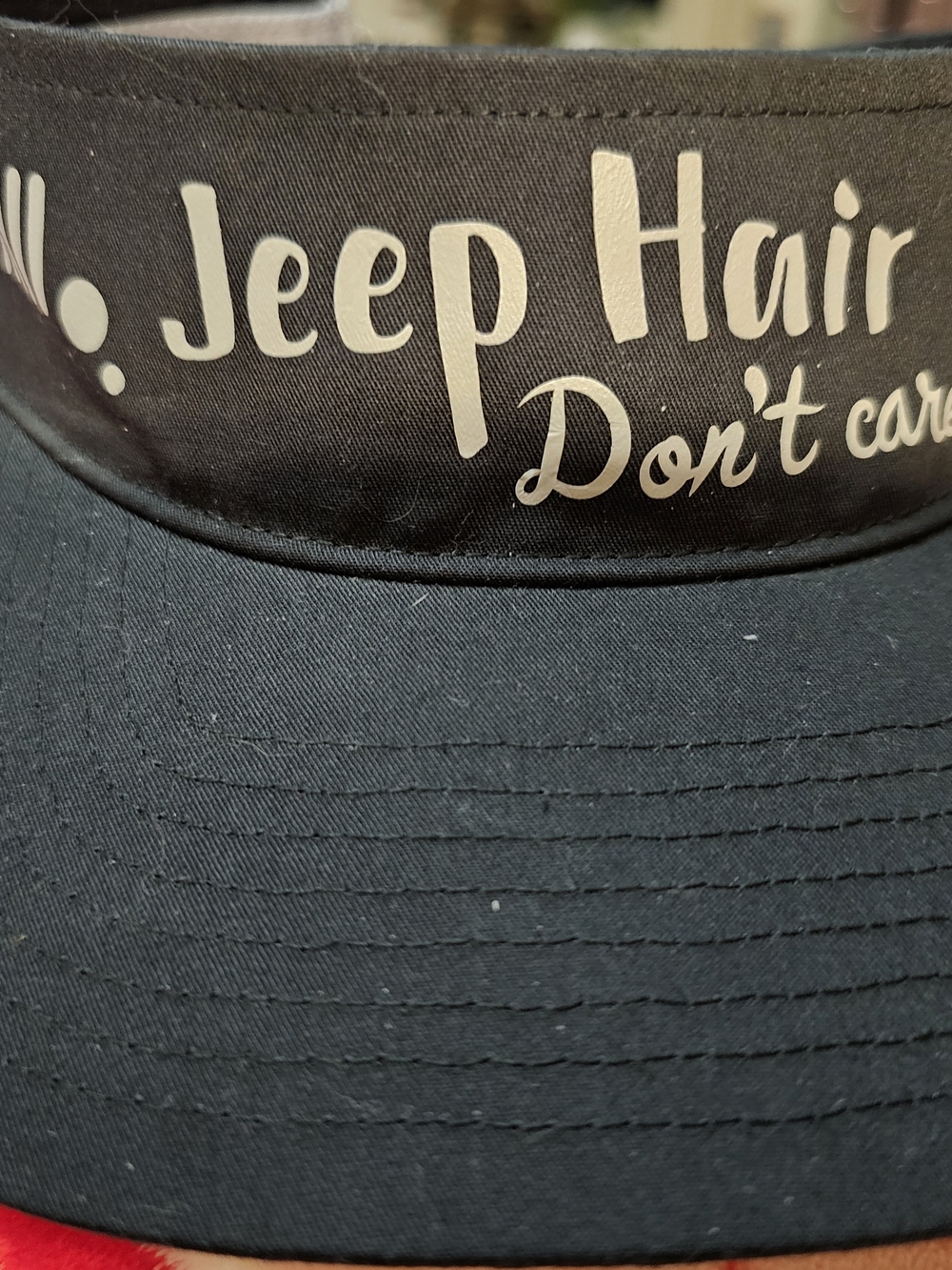 adidas Black Visor with 'Jeep Hair Don't Care' Script